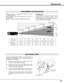 Page 99
PREPARATION
POSITIONING THE PROJECTOR
This projector is designed to project on a flat
projection surface.
The projector can be focused from 4.6’(1.4m) ~
26.3’(8.0m).
Refer to the figure below to adjust the screen size.
Screen Size
(W x H) mm
Height (H1)30”
Height (H2)
610 x 457
60”
1219 x 914
100”
2032 x 1524
150”
3048 x 2286
200”
4064 x 3048
ADJUSTABLE FEET
Picture tilt and projection angle can be adjusted by
rotating the ADJUSTABLE FEET.  Projection angle can
be adjusted to 7.6 degrees. 
Lift the...
