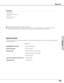 Page 6161
Appendix
Model No.
COMPONENT-VGA Cable: POA-CA-COMPVGA
SCART-VGA Cable:POA-CA-SCART
Ceiling Hanger:POA-CHS-US01 (for low ceiling)
POA-CHL-UL01 (for high ceiling)
POA-CHB-XU70
Laser Pointer Remote Control Unit :POA-RCKIT03
Presentation Kit:POA-RCKIT02
The parts listed below are optionally available.  When ordering those parts, give the item name and Model No.
to the sales dealer.
Optional Parts
Accessories
Owners Manual
AC Power Cord
Remote Control and Batteries
VGA Cable
Lens Cover with String 
PIN...