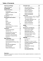 Page 3
Table of ContentsFeatures and Design
3
TrademarksEach name of corporations or products in this book is either a registered trademark or a trademark of its respective corporation.
Features and Design   .  .  .  .  .  .  .  .  .  .  .  .  .2
Table of Contents .  .  .  .  .  .  .  .  .  .  .  .  .  .  .  .3
To the Owner .  .  .  .  .  .  .  .  .  .  .  .  .  .  .  .  .  .  .  .4
Safety Instructions .  .  .  .  .  .  .  .  .  .  .  .  .  .  .5
Air Circulation  6
Installing the Projector in Proper...