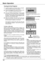 Page 18
Basic OperationBasic Operation
18
Connect  the  projector's AC  power  cord  into  an AC outlet.  The POWER indicator becomes red.  
Press  the  POWER  ON/STAND-BY  button  on  the top  control  or  on  the  remote  control.    The  POWER indicator  becomes  green  and  the  cooling  fans  start to operate.  The preparation display appears on the screen and the count down starts.
2
3
1
4After  the  countdown,  the  input  source  that  was selected  the  last  time  and  the  Lamp  mode  status icon...