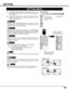 Page 3535
SETTING
Ceiling
When this function is “On,” picture is top / bottom and left / right
reversed.  This function is used to project the image from a ceiling
mounting the projector.
Rear
When this function is “On,” picture is left / right reversed.  This
function is used to project the image to a rear projection screen.
Ceiling function
Rear function
Keystone
When the image is distorted, select Keystone.  ON-SCREEN MENU
disappears and Keystone dialog box is displayed.  Correct keystone
distortion by...