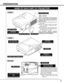 Page 77
PREPARATION
NAME OF EACH PART OF PROJECTOR
BOTTOM
BACK
CAUTION
Hot air is exhausted from the exhaust
vents.  When using or installing the
projector, the following precautions
should be taken.
Do not put any flammable object near
these vents.
Keep front grills at least 3’(1m) away
from any object, especially heat-
sensitive object.
Do not touch this area, especially screw
and metallic part.  This area will become
hot while a projector is used.
This projector detects internal
temperature and...