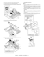 Page 47MX-B200    DISASSEMBLY AND ASSEMBLY  8 - 4 10) Move the carriage to the position indicated on the figure.
11) Loosen the screw which is fixing the tension plate.
12) Move the tension plate in the arrow direction to release the ten-
sion, and remove the belt.
13) Remove the screw, and remove the rod stopper.
14) Remove the rod.
15) Lift the rear side of the carriage, remove the belt and the con-
nector, and remove the carriage.
C. Assembly procedure
CCD core
1) Insert the CCD-MCU harness into the CCD PWB...