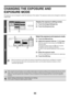 Page 27350
CHANGING THE EXPOSURE AND 
EXPOSURE MODE
The exposure can be changed to match the darkness of the original. The exposure mode can be changed to match the 
original type.
1
Display the exposure setting screen.
(1) Touch the [Image Settings] key.
(2) Touch the [Exposure] key.
2
Select the exposure and exposure mode.
(1) Touch the [Manual] key.
(2) Adjust the exposure with the   keys.
When the exposure is set to [Auto], the   keys 
cannot be used.
The exposure darkens when the   key is touched, 
and...