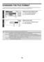 Page 29572
CHANGING THE FILE FORMAT
The file format for sending an Internet fax is normally set to [TIFF-F]. If the destination Internet fax machine does not 
support full mode (it only supports simple mode), follow the steps below to select [TIFF-S]. 
1
Display the format setting screen.
(1) Touch the [Image Settings] key.
(2) Touch the [File Format] key.
2
Select the file format.
(1) Touch the key of the desired format.
(2) Touch the [OK] key.
When [TIFF-S] is selected, the transmission settings are restricted...