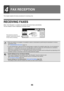 Page 46145
This chapter explains the basic procedures for receiving a fax.
RECEIVING FAXES
When Auto Reception is enabled, the machine will receive faxes automatically.
The fax reception mode is displayed in the base screen.
4
FAX RECEPTION
 When fax reception is in progress, it is possible to reserve a transmission by performing the transmission in memory 
transmission mode.
☞TRANSMISSION METHODS (page 13)
 To print received faxes, make sure that the required paper is loaded in the machines paper trays. It is...