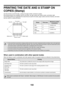 Page 708102
PRINTING THE DATE AND A STAMP ON 
COPIES (Stamp)
Use this function to print the date, a stamp, the page number. and text on copies.
Six printing positions are available: top left, top center, top right, bottom left, bottom center, and bottom right.
The printing positions are separated into areas that are used for the date, page number and text (A below), and areas 
that are used for a stamp (B below).
When used in combination with other special modes
When the Stamp is used in combination with other...