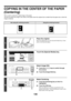 Page 741135
COPYING IN THE CENTER OF THE PAPER 
(Centering)
This is used to center the copied image on the paper.
This lets you place the image in the center of the paper when the original size is smaller than the paper size or when the 
image is reduced.
Not using the centering functionUsing the centering function
1
Place the original.
Place the original face up in the document feeder tray, or face 
down on the document glass.
2
Touch the [Special Modes] key.
3
Select Image Edit.
(1) Touch the   keys to switch...