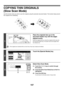 Page 763157
COPYING THIN ORIGINALS
(Slow Scan Mode)
Use this function when you wish to scan thin originals using the automatic document feeder. This function helps prevent 
thin originals from misfeeding.
1
Place the originals face up in the 
document feeder tray with the edges 
aligned evenly.
Place the originals face up. Insert the originals all the way into 
the document feeder tray. The stack must not be higher than 
the indicator line.
If the originals are inserted with too much force, they may crumple and...