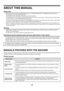 Page 7772
ABOUT THIS MANUAL
Please note
 Where this manual shows the MX-2300/2700 series or the MX-3500/4500 series, the following models are indicated:
MX-2300/2700 series: MX-2300N, MX-2700N
MX-3500/4500 series: MX-3500N, MX-3501N, MX-4500N, MX-4501N
 Considerable care has been taken in preparing this manual. If you have any comments or concerns about the manual, please 
contact your dealer or nearest SHARP Service Department.
 This product has undergone strict quality control and inspection procedures. In...