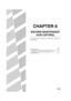 Page 1456-1
CHAPTER 6
MACHINE MAINTENANCE
(FOR COPYING)
This chapter explains procedures for cleaning the machine, and
troubleshooting.
Page
USER MAINTENANCE ........................................................................... 6-2
Cleaning the document glass and the automatic document feeder .......6-2
Cleaning the main charger of the photoconductive drum .......................6-2
TROUBLESHOOTING ............................................................................ 6-3
Copy_EX.book  1 ページ...