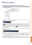 Page 61-59
Appendix
Power indicator
Lamp indicator
Temperature warning indicator
Maintenance Indicators
Maintenance Indicators
■ The warning lights on the projector indicate problems inside the projector.
■ If a problem occurs, either the temperature indicator or the lamp indica\
tor will illuminate red, and
the projector will enter the standby mode. After the projector has entered the standby mode, follow
the procedures given below.
About the temperature warning indicator
If the temperature inside the...