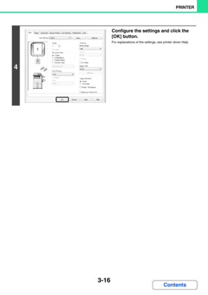 Page 2803-16
PRINTER
Contents
4
Configure the settings and click the 
[OK] button.
For explanations of the settings, see printer driver Help. 