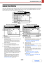 Page 4925-9
SCANNER/INTERNET FAX
Contents
BASE SCREEN
Scan mode, USB memory mode, Internet fax mode, and PC scan mode are used by selecting operations and settings in 
the base screens of those modes. To display the base screen of a mode, touch the [IMAGE SEND] key in the touch 
panel and then touch the tab of the mode that you wish to use.
(1) Mode select keys
Use these keys to switch between copy, image send, and 
document filing modes.
To use scan mode, USB memory mode, Internet fax 
mode, PC scan mode, or...