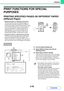 Page 2813-45
PRINTER
Contents
PRINT FUNCTIONS FOR SPECIAL 
PURPOSES
PRINTING SPECIFIED PAGES ON DIFFERENT PAPER 
(Different Paper)
Using this function in a Windows environment
The front and back cover and specified pages of a 
document can be printed on paper that is different 
from the other pages. Use this function when you wish 
to print the front and back cover on heavy paper, or 
insert coloured paper or a different paper type at 
specified pages. You can also insert paper as an 
insert without printing on...