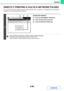 Page 2963-60
PRINTER
Contents
DIRECTLY PRINTING A FILE IN A NETWORK FOLDER
You can use the machines operation panel to select and print a file on a server or in a shared folder of an individuals 
computer on the same network as the machine.
1
Access the network.
(1) Touch the [DOCUMENT FILING] key.
(2) Touch the [Ex Data Access] tab.
(3) Touch the [Network Folder] key.
System Settings (Administrator): Disabling of Network Folder Direct Print
This setting is used to disable printing of files in a network folder....