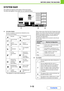 Page 531-12
BEFORE USING THE MACHINE
Contents
SYSTEM BAR
The system bar appears at the bottom of the touch panel.
The items that appear in the system bar are explained below.
(1) Job status display
The job in progress or reserved are indicated by icons. 
The icons are as follows.
* This appears in a multi-mode broadcast job.When a base screen other than that of image send mode 
appears, the number of the tray being used to feed paper 
appears during paper feeding. The colour appearing in 
the job status display...