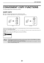 Page 3131
COPY FUNCTIONS
CONVENIENT COPY FUNCTIONS 
This section explains major convenient copy functions.
SORT COPY
●Copies of multiple original pages can be sorted into sets. (Sort)
●Copies of multiple original pages can be grouped by page. (No Sort)
When the document glass is used, No Sort is automatically selected. When the automatic document feeder is 
used, Sort is automatically selected.
To change the sort setting manually, select Sort in the right menu of the base screen of copy mode and press the 
[OK]...