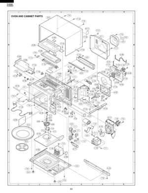 Page 4644
R-820BK
R-820BW
6
45
12
3
6
45
12
3 A
B
C
D
E
F
G
HA
B
C
D
E
F
G
H
OVEN AND CABINET PARTS
7-9
7-9
4-4
7-9
7-19
7-19
7-5
4-1
4-30
7-10
7-10
7-11
2-16-2

7-11
1-107-15
4-25
4-33
4-29
7-10
7-12
4-32
4-19
4-18
1-11
2-2
4-23
4-26
7-4
4-3
4-397-13
4-36
4-41
7-13
7-10
7-10
7-21-64-11
6-12
4-10
7-1
2-4
2-4
1-19
7-1
4-9
7-9
7-9
7-1
7-9
2-3
1-5
1-13
6-13
1-46-4
6-3
1-1
1-7
1-1
4-17
4-28
1-18
4-12
4-13
4-19
4-184-324-16
7-4
7-9
7-1
4-6
7-1
6-7
4-2
1-2
7-3
7-10
4-24
4-21
4-14
7-147-18
1-17
7-8
7-6
x3
7-16
4-34...
