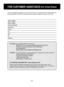 Page 4E-2
FOR CUSTOMER ASSISTANCE (the United States)
MODEL NUMBER 
SERIAL NUMBER 
DATE OF PURCHASE 
Dealer Name 
Address 
City 
State 
Zip 
Telephone 
TO PHONE:  Dial 1-800-BE-SHARP (237-4277) for:
  SERVICE (for your nearest Sharp Authorized Servicer)
  PARTS (for your Authorized Parts Distributor)
  ACCESSORIES
  ADDITIONAL CUSTOMER INFORMATION
TO WRITE:  For service problems, warranty information, missing items and other assistance:
  Sharp Electronics Corporation
  Customer Assistance Center
  1300...