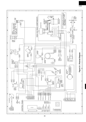 Page 37R-9H56
35
6
45
12
3
6
45
12
3 A
B
C
D
E
F
G
HA
B
C
D
E
F
G
H
Figure S-1. Pictorial Diagram
HV. RECTIFIER
O 
R
G
BLK
ASYMMETRIC 
RECTIFIER
MAGNETRON
RED
REDHV. WIRE A
RED
G
R
Y
HIGH VOLTAGE COMPONENTS
POWER
SUPPLY 
COED NOTE: ORANGE WIRE (LIVE) MUST BE
         CONNECTED TO THE CABINET
      SIDE TERMINAL OF  POWER
     TRANSFORMER
TURNTABLE 
MOTOR
GRY
BRNWHT
YLW
YLWDAMPER 
MOTOR DAMPER 
SWITCHFAN 
MOTOR
OVEN
THERMAL
CUT-OUT
150˚C
ORGOVEN 
LAMP
STOP SWITCH
I
C
1
RED 6
5
41 23PNK
PNK...