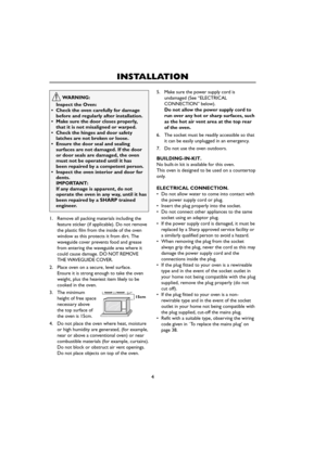 Page 64
INSTALLATION
WARNING:
Inspect the Oven:
•Check the oven carefully for damage
before and regularly after installation.
•Make sure the door closes properly,
that it is not misaligned or warped.
•Check the hinges and door safety
latches are not broken or loose.
•Ensure the door seal and sealing
surfaces are not damaged. If the door
or door seals are damaged, the oven
must not be operated until it has
been repaired by a competent person.
•Inspect the oven interior and door for
dents.
IMPORTANT:
If any...