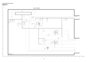 Page 42LC-32LE240M/340M(1stEdition)
8 – 2
[2] MAIN Unit•MAIN Unit-1/11A C
B DEF GI
H
12345678910111213141516171819
20
21 22
C1106
10u
16V C1105
10u
16VC1107
10u
16V
VIFM R1115
1.5K
R1114
820R1118
680
CZ
R1119
0
SIFM 0.82uHL1103
SBN
R1117
68
VIFP R1116
270
SIFP
IF_SW R1125
0
R1131
22K R1113
56
TAGC I2C_CLK
I2C_DAT R1105
100
C1110
0.01u C1108
0.01uC1113
0.01u
C1115
0.01u C1114
0.01uC1118
0.01u
C1116
0.01u
C1120
0.01u
C1117
0.01u FB1101
A191WJ
R1102
6.8K
R1103
6.8K
R1127
3.3K R1138
22KT+5V
FB1102
A191WJ C1121
10u...