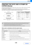 Page 2072-86
COPIER
Contents
PRINTING THE DATE AND A STAMP ON 
COPIES (Stamp)
Use this function to print the date, a stamp, the page number, and text on copies. In addition, specific text can be added 
to a copy as a watermark (Watermark).
Six printing positions are available: top left, top center, top right, bottom left, bottom center, and bottom right.
The printing positions are separated into areas that are used for the date, page number and text (A below), and areas 
that are used for a stamp (B below).The...