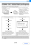 Page 2702-149
COPIER
Contents
STORING COPY OPERATIONS (Job Programs)
A job program is a group of copy settings stored together. When copy settings are stored in a job program, the settings 
can be retrieved and used for a copy job by means of a simple operation.
For example, suppose 11 x 17 (A3) size CAD drawings are copied once a month for archive purposes using the 
following settings:
(1) The 11 x 17 (A3) size CAD drawings are 
reduced to 8-1/2 x 11(A4) size.
(2) The drawings have fine lines that do not 
show...