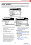 Page 4995-9
SCANNER/INTERNET FAX
Contents
BASE SCREEN
Scan mode, USB memory mode, Internet fax mode, and PC scan mode are used by selecting operations and settings in 
the base screens of those modes. To display the base screen of a mode, touch the [IMAGE SEND] key in the touch 
panel and then touch the tab of the mode that you wish to use.
(1) Mode select keys
Use these keys to switch between copy, image send, and 
document filing modes.
To use scan mode, USB memory mode, Internet fax 
mode, PC scan mode, or...