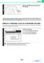 Page 3183-61
PRINTER
Contents
DIRECTLY PRINTING A FILE IN A NETWORK FOLDER
You can use the machines operation panel to select and print a file on a server or in a shared folder of an individuals 
computer on the same network as the machine.
5
Remove the USB memory device from 
the machine.
When you select a PDF file that has a password, you must enter the password in the job status screen to begin printing.
☞PRINTING AN ENCRYPTED PDF FILE (page 3-69)
1
Access the network.
(1) Touch the [DOCUMENT FILING] key.
(2)...