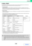 Page 3223-65
PRINTER
Contents
E-MAIL PRINT
An e-mail account can be configured in the machine to have the machine periodically check your mail server and 
automatically print received e-mail attachments without using the printer driver.
Configuring settings
To use E-mail Print, you must first configure an e-mail account in the machine. To configure an account, click 
[Application Settings] and then [E-mail Print Settings] in the Web page menu. (Administrator rights are required.) For 
the procedure for accessing...