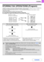 Page 403
4-72
FACSIMILE
Contents
STORING FAX OPERATIONS (Program)
A program is a group of transmission settings stored together. When transmission settings are stored in a program, the 
settings can be retrieved and used for a fax job by means of a simple operation.
For example, suppose that the same A4 (8-1/2 x 11) size documents are distributed to branch offices in various 
regions once a month.
(1) The same documents are faxed to each branch office
(2) To save paper, two document pages are faxed as a single...