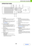 Page 491-8
BEFORE USING THE MACHINE
Contents
OPERATION PANEL
(1) Touch panel
Messages and keys appear in the touch panel display.
Touch the displayed keys to perform a variety of 
operations.
When a key is touched, a beep sounds and the selected 
item is highlighted. This provides confirmation as you 
perform an operation.
☞TOUCH PANEL (page 1-10)
(2) [SYSTEM SETTINGS] key
Press this key to display the system settings menu 
screen. The system settings are used to configure paper 
tray settings, store addresses...