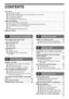 Page 31
CONTENTS
CAUTIONS ................................................................................................................................................. 3
CAUTIONS ON USING..................................................................................................................................... 3
IMPORTANT POINTS WHEN SELECTING AN INSTALLATION SITE ........................................................... 3
CAUTIONS ON HANDLING...