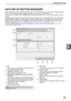 Page 4947
SCANNER FUNCTIONS
4
OUTLINE OF BUTTON MANAGER
Button Manager is a software utility that allows you to use the scanner function at the machine. Button Manager 
allows you to configure six sets of scanning settings as a scan menu on the machine.
To view Help for a setting, click the   button in the upper right-hand corner of the window and then click the 
setting.
To begin scanning using the machines operation panel, settings must be established in the Control Panel after 
Button Manager is installed....