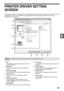 Page 3937
3
PRINTER DRIVER SETTING 
SCREEN
Some restrictions exist on the combinations of settings that can be selected in the printer driver setup screen. When 
a restriction is in effect, an information icon ( ) will appear next to the setting. Click the icon to view an 
explanation of the restriction.
Ta b
The settings are grouped on tabs. Click on a tab to 
bring it to the front.
Checkbox
Click on a checkbox to activate or deactivate a 
function.
Print setting image
This shows the effect of the selected...