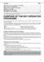 Page 31
Contents page
PURPOSE OF THE KEY OPERATOR PROGRAMS ..........................................................................1
KEY OPERATOR PROGRAM LIST.....................................................................................................3
USING THE KEY OPERATOR PROGRAMS ......................................................................................4
GENERAL PROGRAMS...