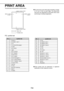 Page 567-4
PRINT AREA
The print area of this product is shown below.
The print area is the entire page excluding a margin
of 4.2 mm (11/64) at each edge. The actual print
area may vary depending on the printer driver used
and the type of software application. 
PCL symbol set
These symbol sets are trademarks or registered
trademarks of their respective owners.
Paper size
Printable area
Approx. 4.2mm
   (11/64)*Approx. 4.2mm
 (11/64)* Approx. 4.2mm  (11/64) 
Approx. 4.2mm  (11/64)
6  ISO 6 ASCII 1 Roman-8
2...