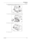 Page 105User’s Guide8-17
Offset Catch Tray
Accessories
6.Insert the right and left tabs of the Offset Catch Tray into the holes at the top of the printer 
(1) and put it down to the top of the printer slowly (2). 
7.Secure the screws at both ends of the bottom of the Offset Catch Tray.
8.Pull out the extension tray. 
9.Close the rear cover.
Downloaded From ManualsPrinter.com Manuals 