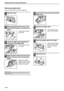 Page 138136
TROUBLESHOOTING AND MAINTENANCE
Removing staple jams
Follow the steps below to remove a staple jam.
1Open the cover.
2While pressing the lever over to the 
left, slide the finisher to the left until it 
stops.
Gently slide the finisher 
until it stops.
3Lower the staple case release lever 
and remove the staple case.
Pull the staple case out 
to the right.
4Raise the lever at the front end of the 
staple case and remove the jammed 
staple.
Remove the leading 
staple if it is bent. If bent 
staples...