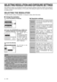 Page 241-10
SELECTING RESOLUTION AND EXPOSURE SETTINGS
After loading an original, you can adjust the resolution and exposure settings to match the condition of the original-for
example, if it has small or faint characters, or if it is a photo. After loading the original in fax mode, adjust the settings
as explained below.
SELECTING THE RESOLUTION
The initial resolution setting is STANDARD. To change the setting, follow these steps:
QChange the resolution.
1Touch the [RESOLUTION] key.
2Touch the [STANDARD] key,...