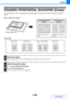 Page 1582-46
COPIER
Contents
ERASING PERIPHERAL SHADOWS (Erase)
The erase function is used to erase shadows around the edges of copies that occur when copying thick originals or 
books.
When a thick book is copied
Erase modes
Shadows appear here
Not using the erase 
functionUsing the erase 
function
Shadows appear on the 
copy.Shadows do not appear on 
the copy.
1
Place the original.
Place the original face up in the document feeder tray, or face down on the document glass.
2
Select the special modes.
(1) Touch...