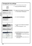 Page 2018
Changing the tray settings
When you change the paper in a tray, the tray settings in the system settings must also be changed.
1Press the [SYSTEM SETTINGS] key.
2Configure the tray settings in the touch panel.
(1) Touch the [Paper Tray Settings] key.
(2) Touch the [Tray Settings] key.
(3) Use the   key to display the tray settings of 
tray 4.
(4) Touch the [Change] key in Tray 4.
(5) Select [Recycled] from the Type select box.
(6) Make sure that [Auto-Inch] is selected in the 
Size select box.
For...