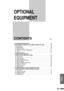 Page 4947
OPTIONAL
EQUIPMENT
CONTENTSPage
lSYSTEM CONFIGURATION................................48
lREVERSING AUTOMATIC DOCUMENT FEEDER (SF-A58).........49
lPart names...........................................49
lSpecifications.........................................49
lUsing the RADF........................................50
lAutomatic reduction/enlargement...........................54
lCovers..............................................55
lMisfeed removal.......................................57
l20-BIN...