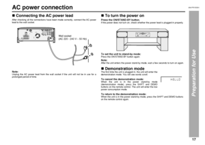 Page 1717
AN-PR1500H_EN.fm 06/3/14
AN-PR1500H
TINSEA127AWZZ
1
Preparation for Use
AC power connection  