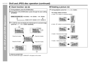 Page 46AN-PR1500H_EN.fm 06/3/14
TINSEA127AWZZ
46
AN-PR1500H_EN.fm 06/3/14
AN-PR1500H
TINSEA127AWZZ
CD, CD-R and CD-RW Operation
DivX and JPEG disc operation (continued)