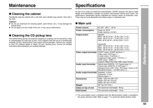 Page 6363
AN-PR1500H_EN.fm 06/3/14
AN-PR1500H
TINSEA127AWZZ
1
References
Maintenance