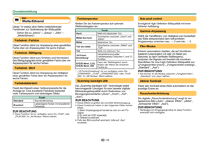 Page 3533
Bild
Weiterführend
Dieser TV besitzt eine Reihe weiterführender 
Funktionen zur Optimierung der Bildqualität.Gehen Sie zu „Menü“ > „Setup“ > „Bild“ > 
„Weiterführend“.
Farbeinst.-Farbton
Diese Funktion dient zur Anpassung einer gewählten 
Farbe über ein Anpasssystem für sechs Farben.
Farbeinst.-Sättigung
Diese Funktion dient zum Erhöhen und Vermindern 
des Sättigungsgrads einer gewählten Farbe über ein 
Anpasssystem für sechs Farben.
Farbeinst.-Wert
Diese Funktion dient zur Anpassung der Helligkeit...