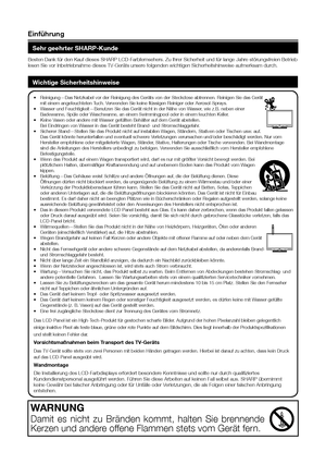 Page 3Reinigung—Das Netzkabel vor der Reinigung des Geräts von der Steck\
dose abtrennen. Reinigen Sie das Gerät •	mit einem angefeuchteten Tuch. Verwenden Sie keine flüssigen Reiniger oder Aerosol-Sprays.Wasser und Feuchtigkeit—Benutzen Sie das Gerät nicht in der Nähe\
 von Wasser, wie z.B. neben einer •	Badewanne, Spüle oder Waschwanne, an einem Swimmingpool oder in einem feuchten Keller.Keine Vasen oder andere mit Wasser gefüllten Behälter auf dem Gerät abstellen.  •	Bei Eindringen von Wasser in das Gerät...